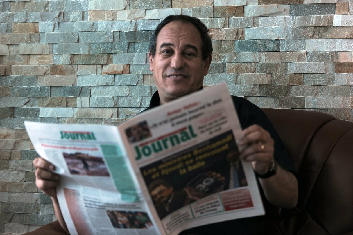 Hichem Aboud, ici à Alger, en mai 2013, dans les locaux du quotidien "Mon Journal", qu’il dirigeait.