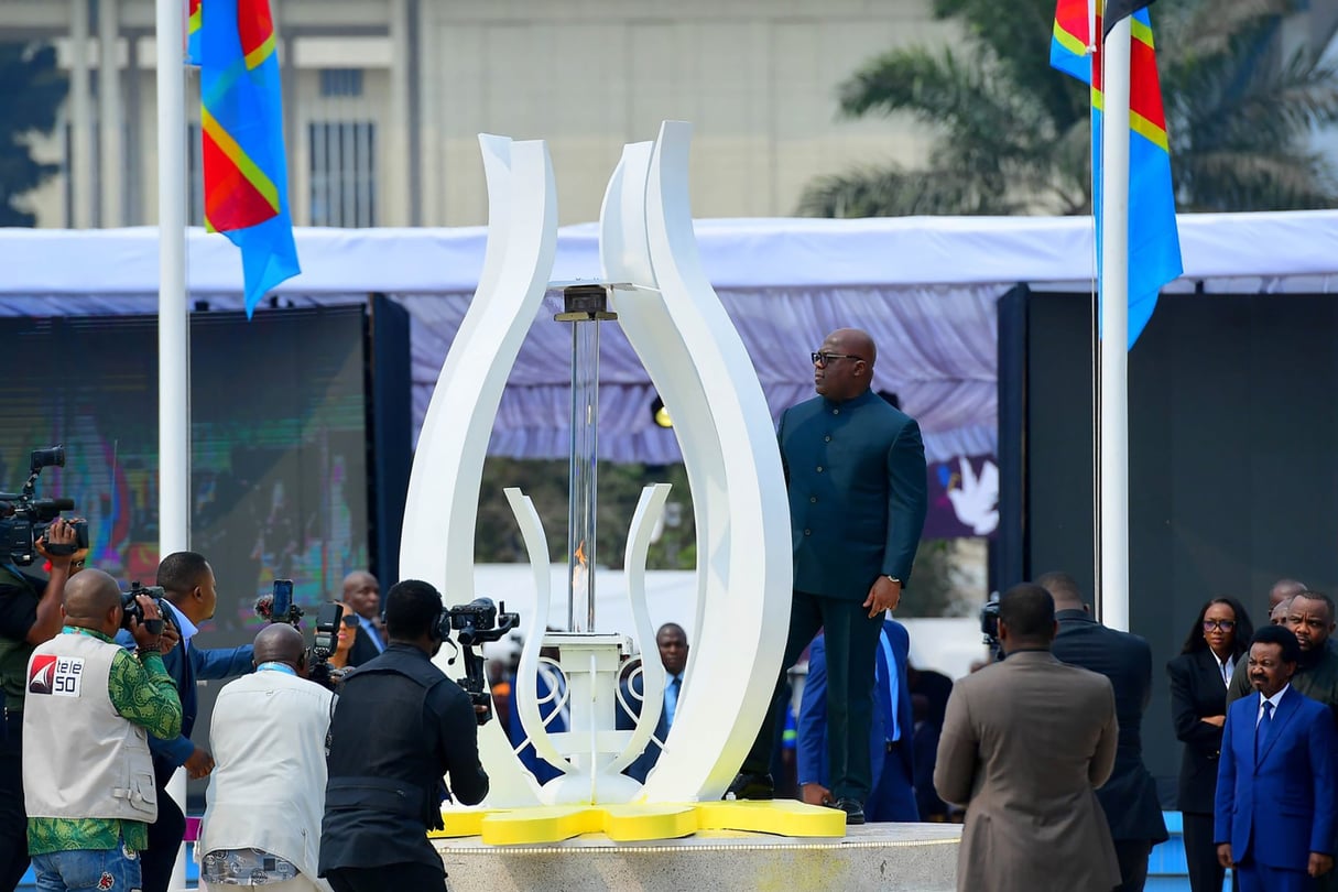Félix Tshisekedi assiste à la cérémonie officielle de commémoration du genocost, le 2 août 2026 au Mémorial de Kinshasa. © Présidence de RDC