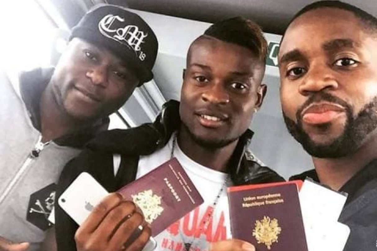 De gauche à droite : Chancel Mbemba, Jeremy Bokila et Cédric Bakamba, internationaux congolais. © Facebook/Keyser Söze