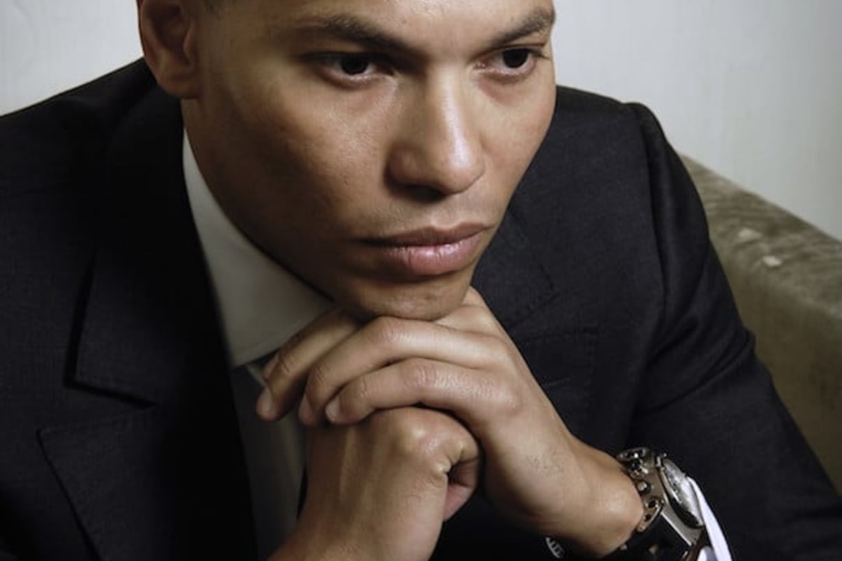 Karim Wade, fils de l’ex-président sénégalais, à Paris le 16 janvier 2008. © Vincent Fournier/JA