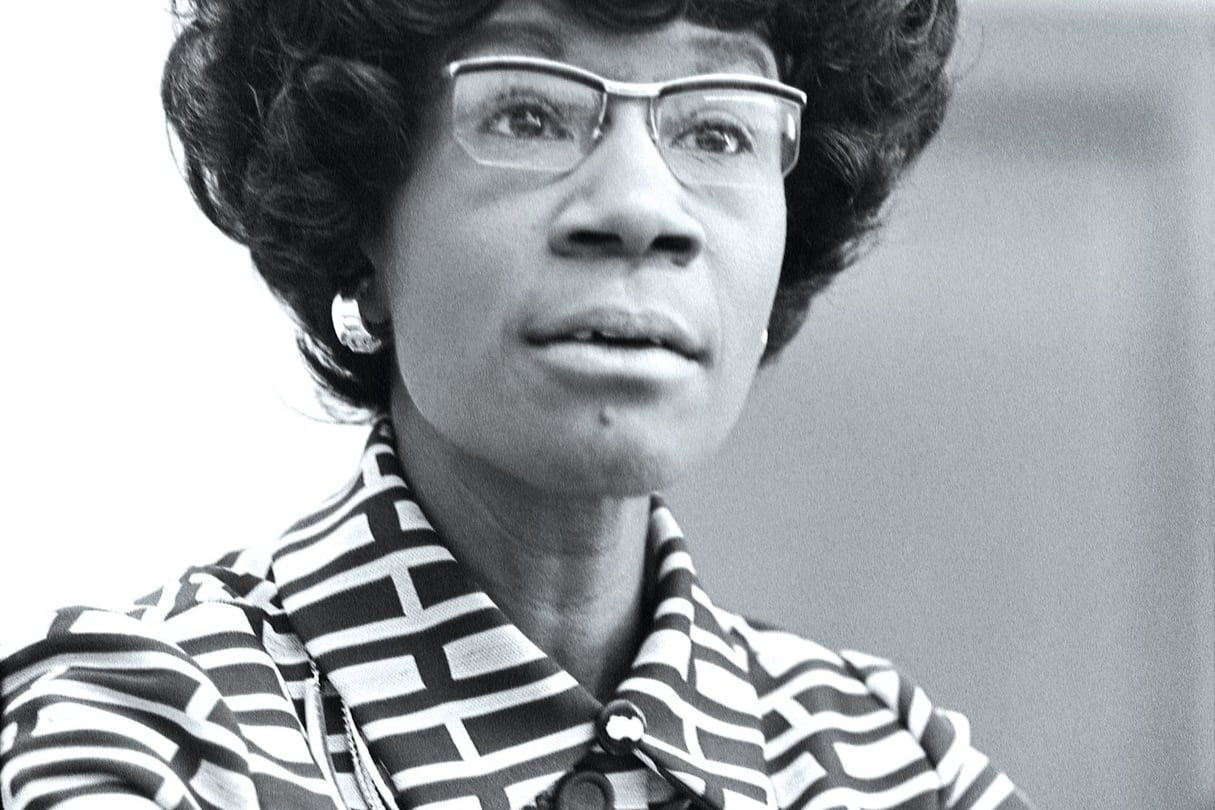 Shirley Chisholm annonçant sa candidature à la primaire démocrate, en 1972. © Thomas J.O’Halloran/Library of Congress