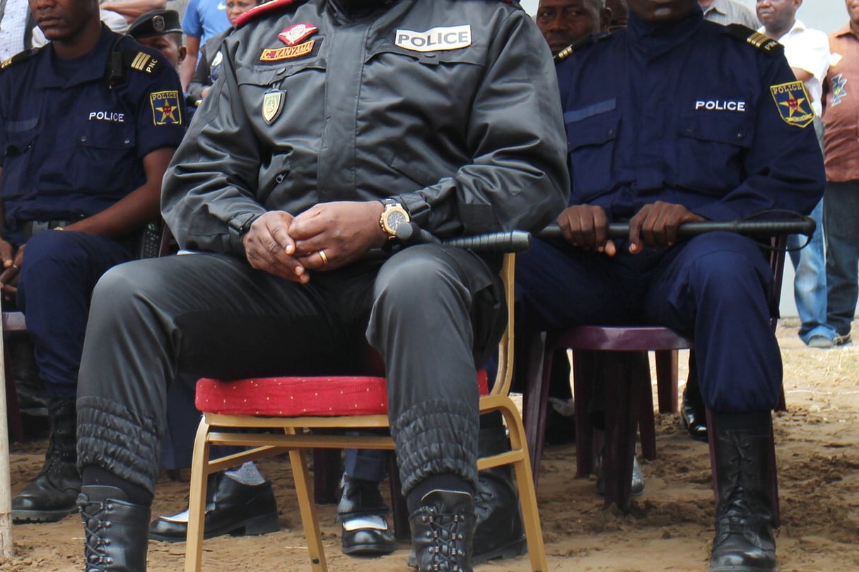 Le chef de la police de Kinshasa, le général Kanyama, est sous le coup de sanctions américaines depuis juin. © Trésor Kibangula pour JA