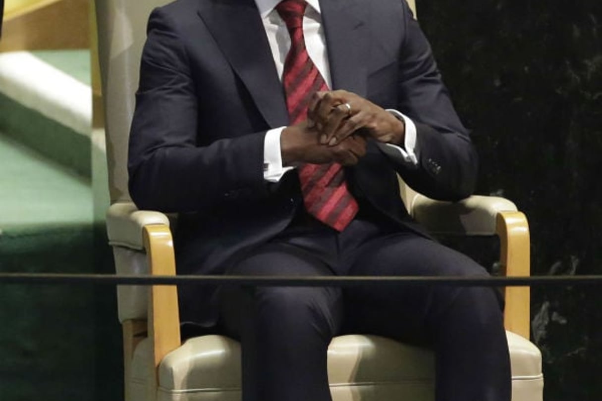 Le Président du Bénin Patrice Talon attendant de prendre la parole au siège des Nations unies à New York le 22 septembre 2016. © Richard Drew/AP/SIPA