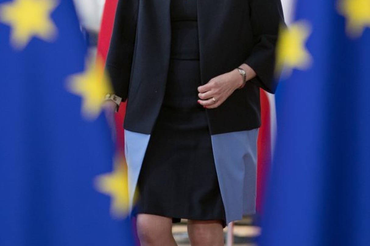 La Première ministre britannique au sommet européen de Bruxelles,le 22 juin. © Jasper Juinen/Bloomberg via Getty Images