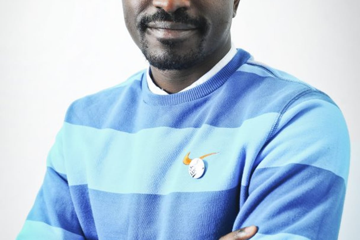 Fred Bauma (Congo – RDC), militant prodémocratie, figure du mouvement citoyen Lutte  pour le Changement (Lucha), à Paris le 14 mars 2017. © Vincent Fournier/JA