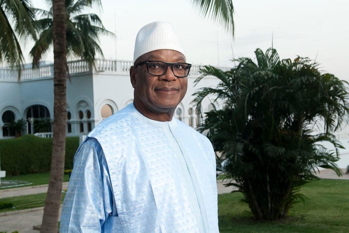 Ibrahim Boubacar Keïta, au palais de Koulouba, à Bamako (archives). © Vincent Fournier/JA