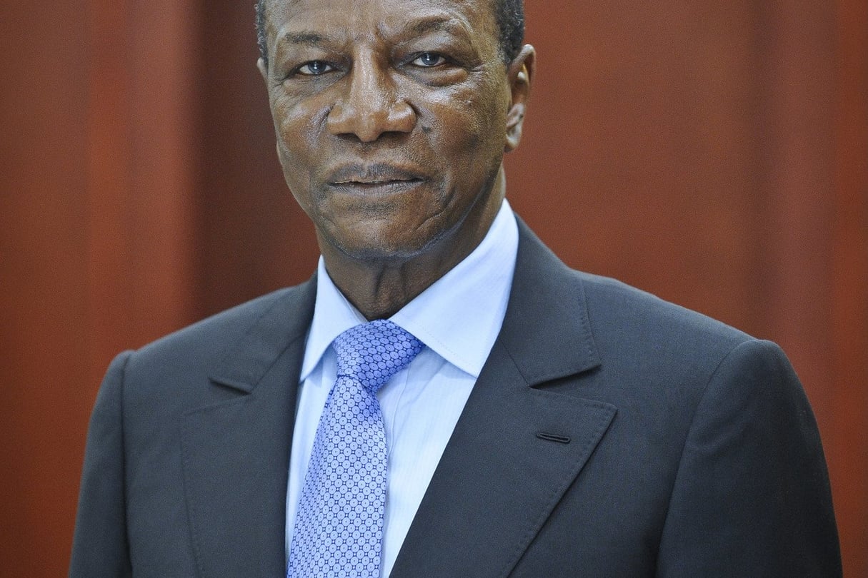 Le président guinéen Alpha Condé, en 2015 à Conakry. © Vincent Fournier/Ja	; DR	; Jeune Afrique