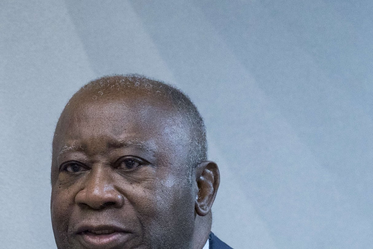 L’ancien président ivoirien Laurent Gbagbo, lors de son arrivée dans la salle d’audience de la Cour pénale internationale à La Haye, aux Pays-Bas, le 15 janvier 2019. © Peter Dejong/AP/SIPA