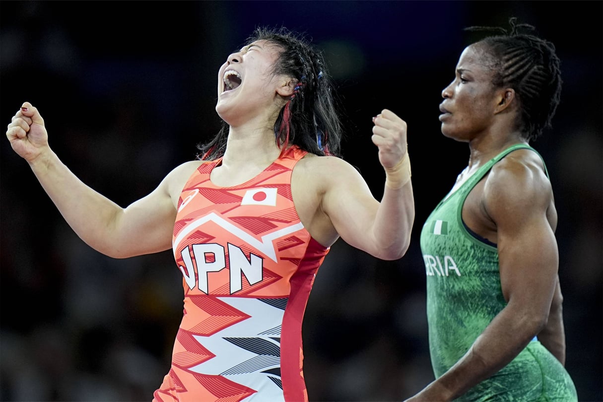 La Japonaise Nonoka Ozaki célèbre sa victoire. © Sarah Phipps/USA TODAYSIPA