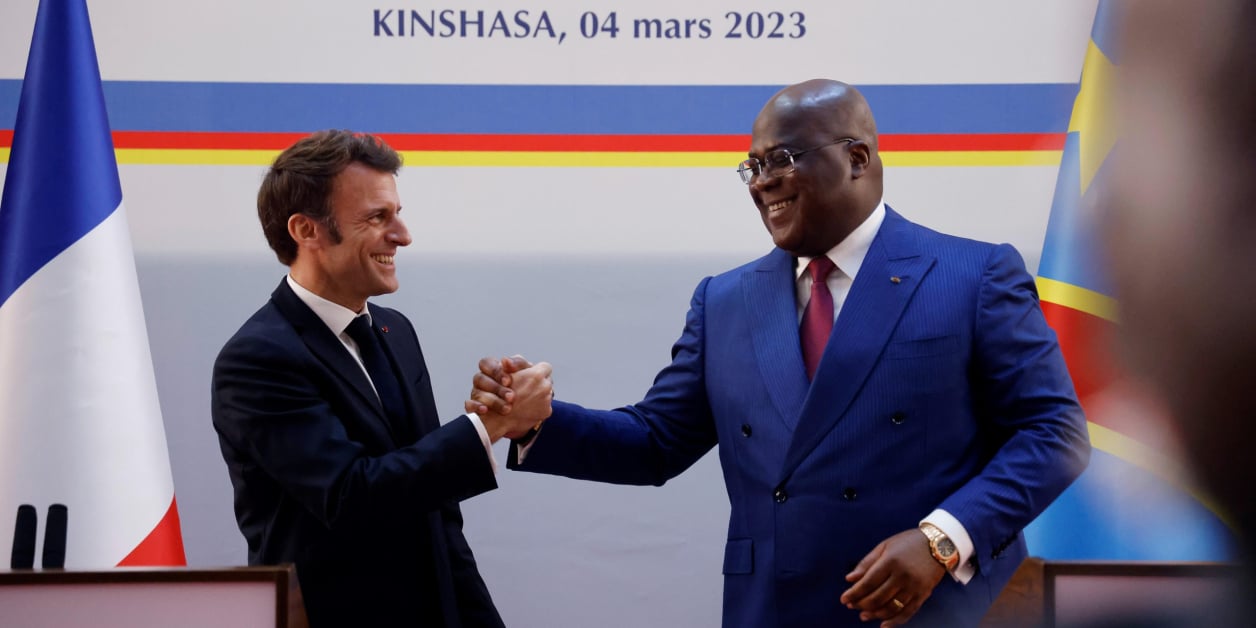 RDC : des dizaines de jeunes manifestent à Kinshasa contre la venue du  président Macron