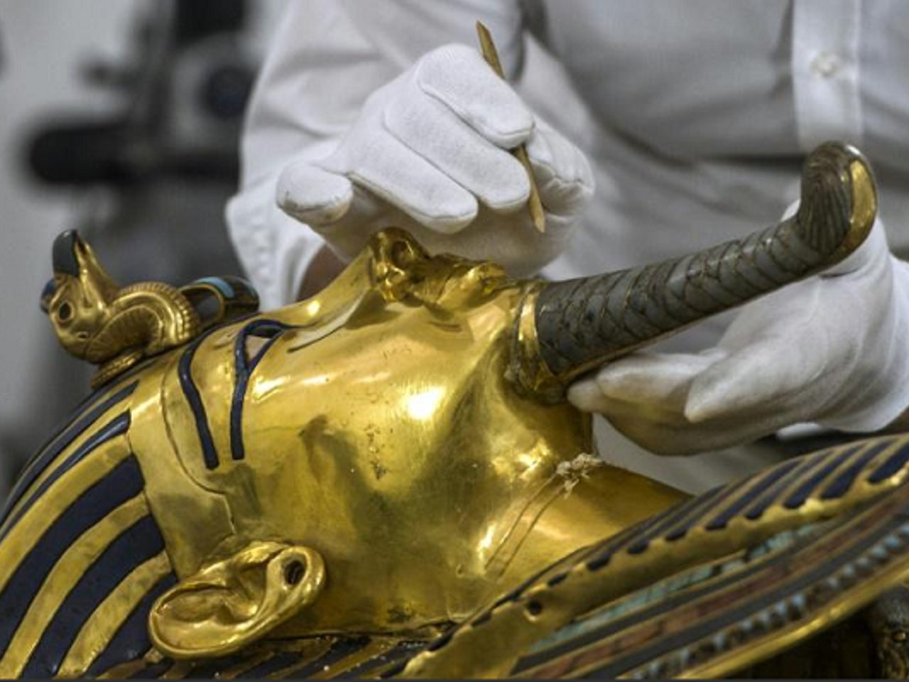 Buste Toutankhamon Statue Bronze - Sculpture Maison Déco Égyptienne Plâtre