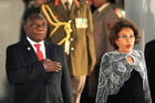 Le président sud-africain Cyril Ramaphosa et son épouse, Tshepo Motsepe, au Cap, le 20 juin 2019. © Photo by Kim Ludbrook / POOL / AFP