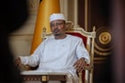 Mahamat Idriss Déby Itno, président de la transition tchadienne, au palais présidentiel, à N’Djamena, le 13 avril 2024. © Vincent Fournier pour JA