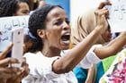 Manifestazione davanti al Ministero della Giustizia, a Khartoum, Sudan, in occasione della Giornata internazionale della donna, 8 marzo 2020. © Ashraf Shazly/AFP