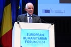 Josep Borrell, le haut représentant de l’Union européenne pour les affaires étrangères et la politique de sécurité, lors de la 3e édition du Forum humanitaire européen, à Bruxelles, le 18 mars 2024. © Dursun Aydemir / ANADOLU / Anadolu via AFP