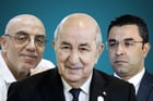 (De g. à dr.) Abdelaali Hassani Cherif, Abdelmadjid Tebboune et Youcef Aouchiche. © Montage JA : Ludovic Marin/AFP, Amine Chikhi/NurPhoto via AFP, DR