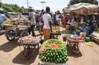 Sur le marché de Niamey, au Niger, en septembre 2023. © AFP.