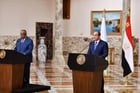 Le président égyptien Abdel Fattah al-Sissi avec son homologue djiboutien Ismaïl Omar Guelleh, le 7 février 2022, au Caire. © Egyptian Presidency