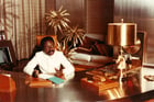 Omar Bongo, président du Gabon, en 1985 à Libreville. © Archives JA