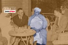De g. à dr., Mohammed Allal El Fassi, Mohammed El Yazidi, Abdelkrim El Khattabi et Allal El Fassi, au Caire, le 12 septembre 1955. © AFP