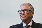 Le fondateur de Microsoft, Bill Gates, à l’Imperial College University, à Londres, le 15 février 2023. © JUSTIN TALLIS/POOL/AFP