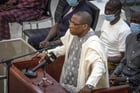 L’ancien président guinéen Moussa Dadis Camara lors de son procès à Conakry, en Guinée, le 28 septembre 2022. © Souleymane Camara / Reuters