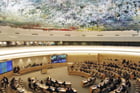 Le Conseil des droits de l’homme se réunit fréquemment dans la salle des droits de l’homme et de l’alliance des civilisations, une des plus grandes salles de conférence (754 places) du Palais des Nations. © Jeff Hoffman/UN Photo