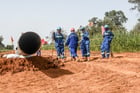 Chantier de l’oléoduc au Niger, en 2022. © Boureima Hama / AFP