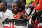 L’athlète kényane Béatrice Chebet, médaille d’or du 10 000m féminin aux JO de 2024. © KUNIHIKO MIURA/The Yomiuri Shimbun via AFP