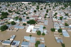 Maisons submergées par les eaux, à Maiduguri, le 10 septembre 2024. © Audu Marte / AFP