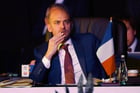 Le ministre français de l’Europe et des Affaires étrangères, Jean-Noël Barrot, lors de la cérémonie de bienvenue de la réunion des ministres des Affaires étrangères du G20, à Johannesburg, le 20 février 2025. © PHILL MAGAKOE / AFP