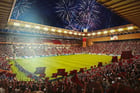 Maquette officielle du Grand Stade de Marrakech pour la Coupe du monde 2030.