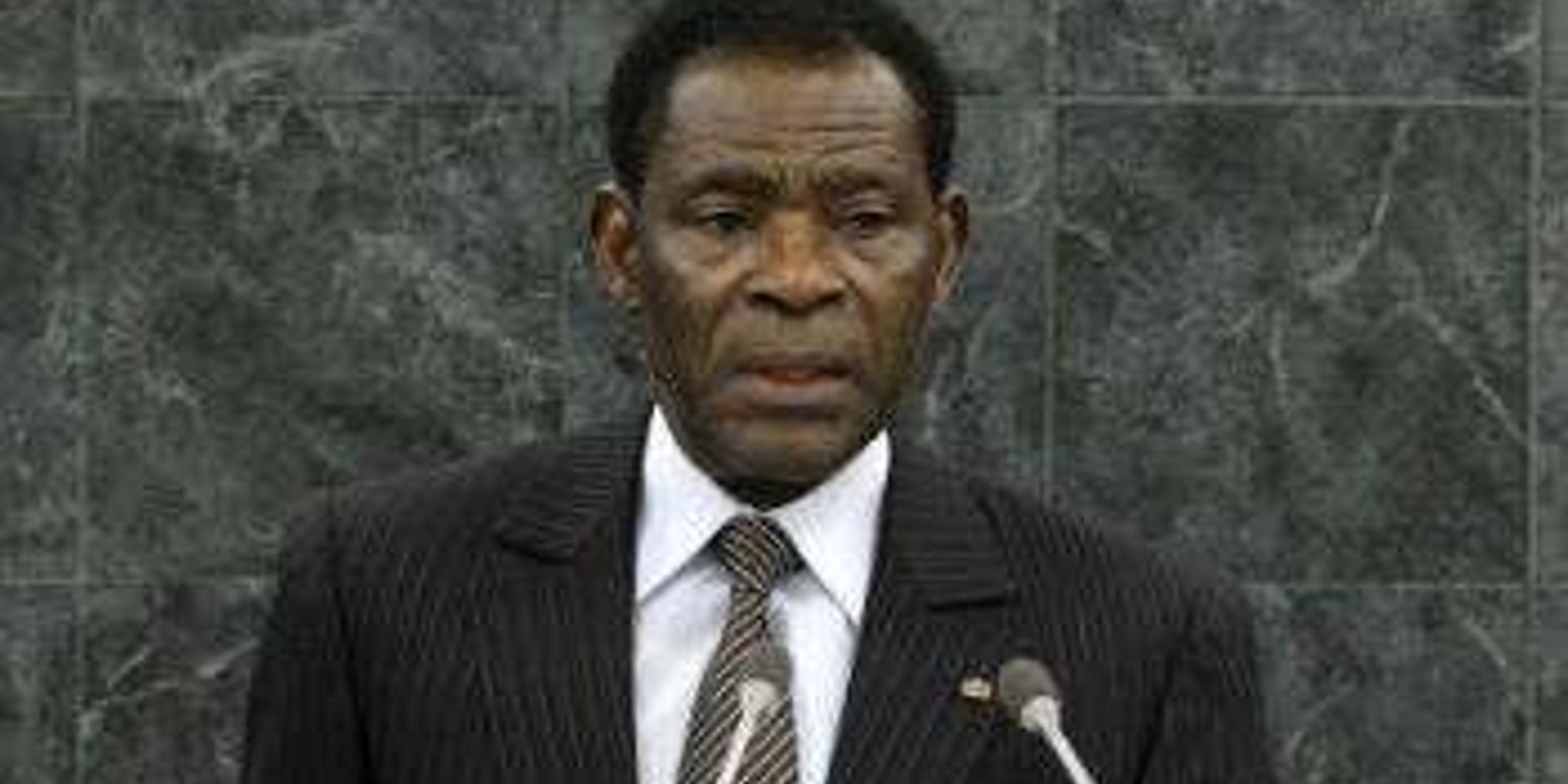 Le président Obiang Nguema. © Justin Lane/AP/SIPA