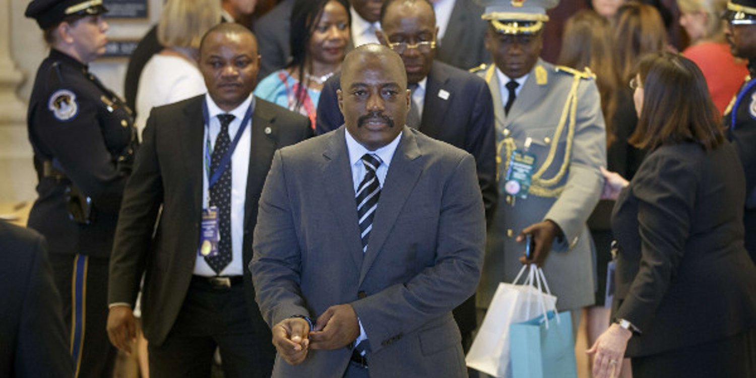 Joseph Kabila, le président de la RDC, le 4 août 2014 à Washington. © J. Scott Applewhite/AP/SIPA