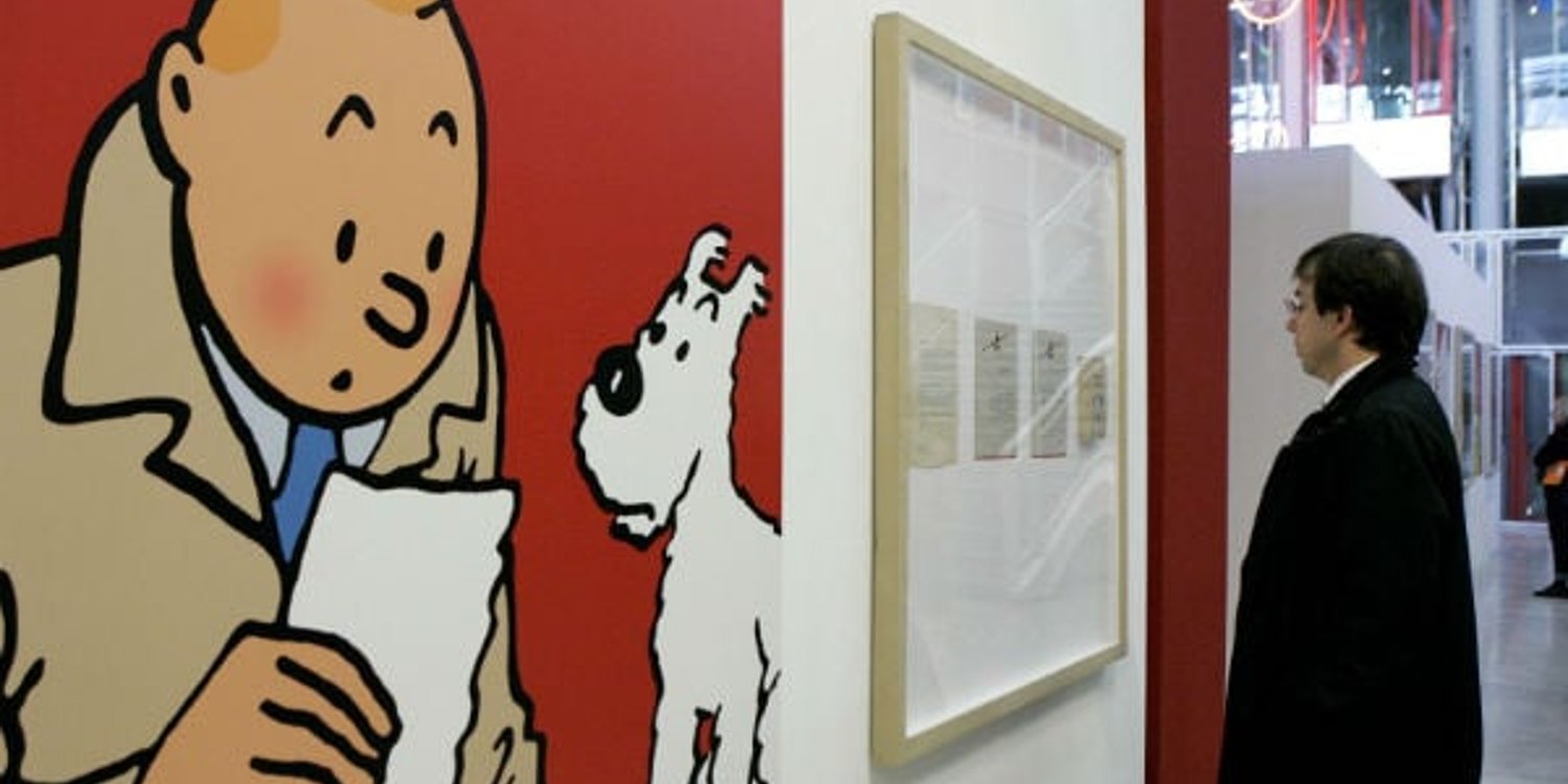 Une exposition consacrée à Tintin au centre Georges Pompidou à Paris en décembre 2009. © JACQUES BRINON/AP/SIPA