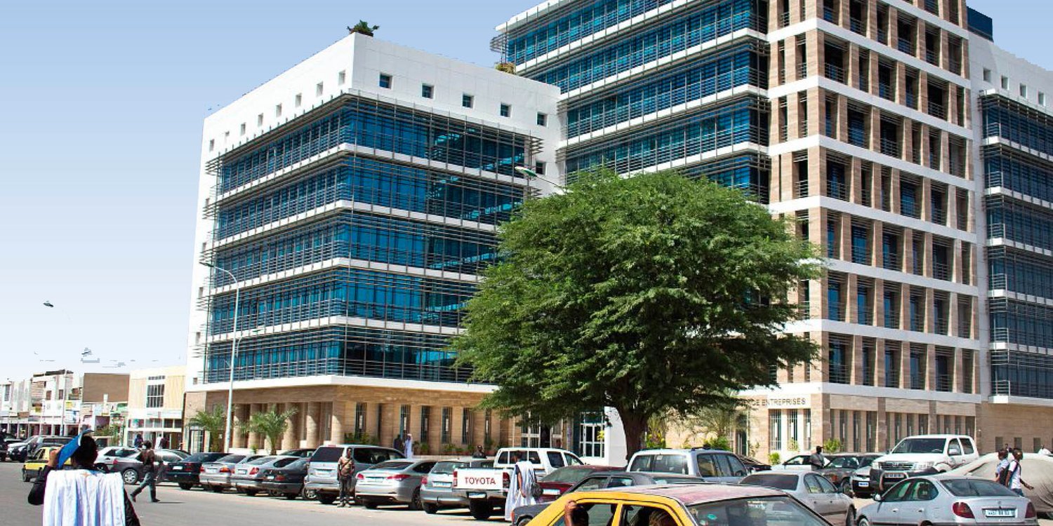 Banque Nationale De Mauritanie, avenue Gamal Abdel Nasser à Nouakchott, le 1er Novembre 2017 © Daouda Corera