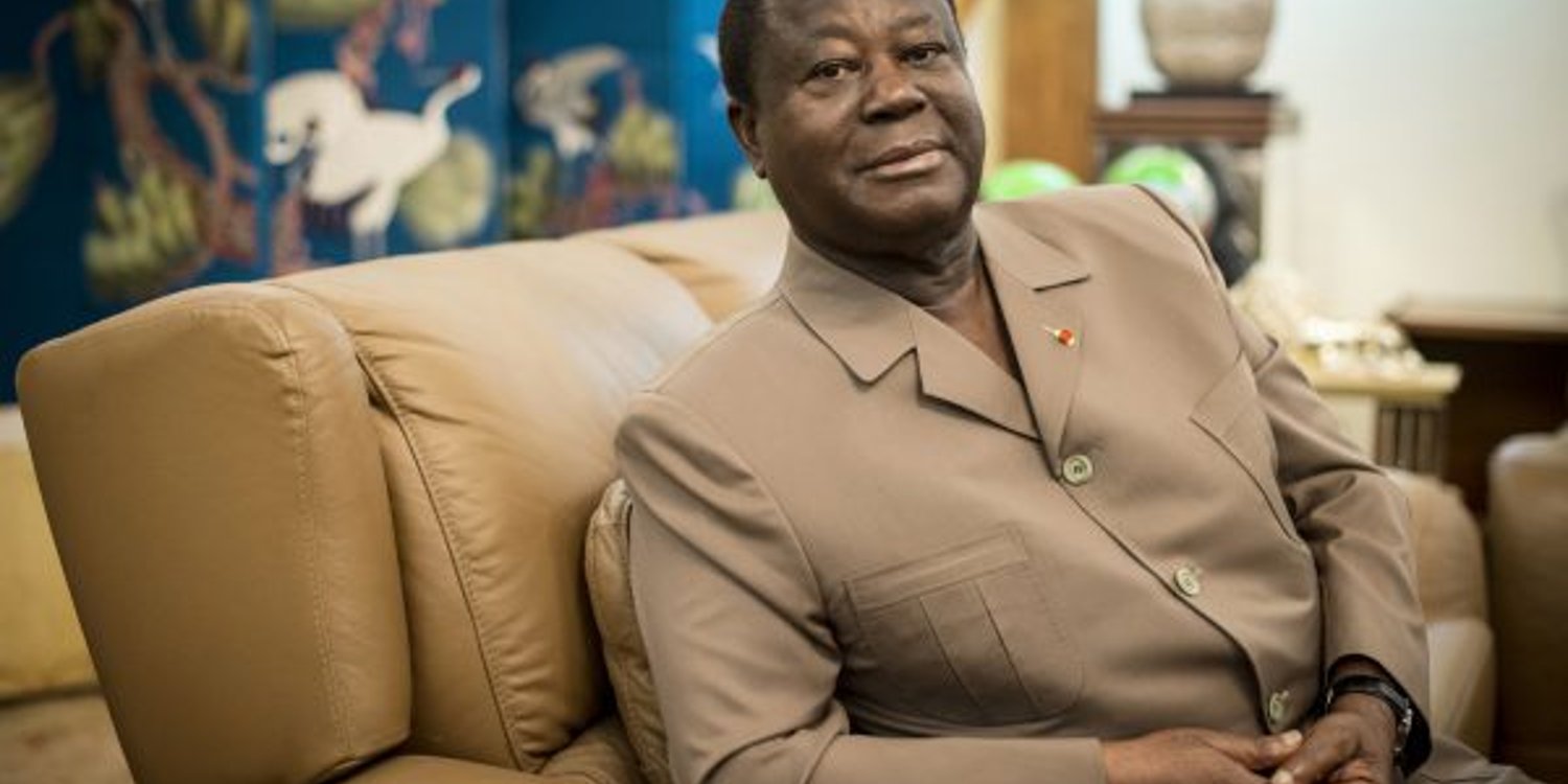 Henri Konan Bédié, chez lui, à Daoukro, en 2015. © Sylvain Cherkaoui pour JA