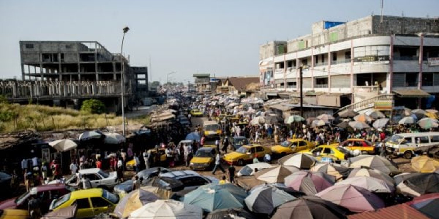 Le marché Madina, à Conakry (photo d’illustration). © Sylvain CHERKAOUI pour Jeune Afrique