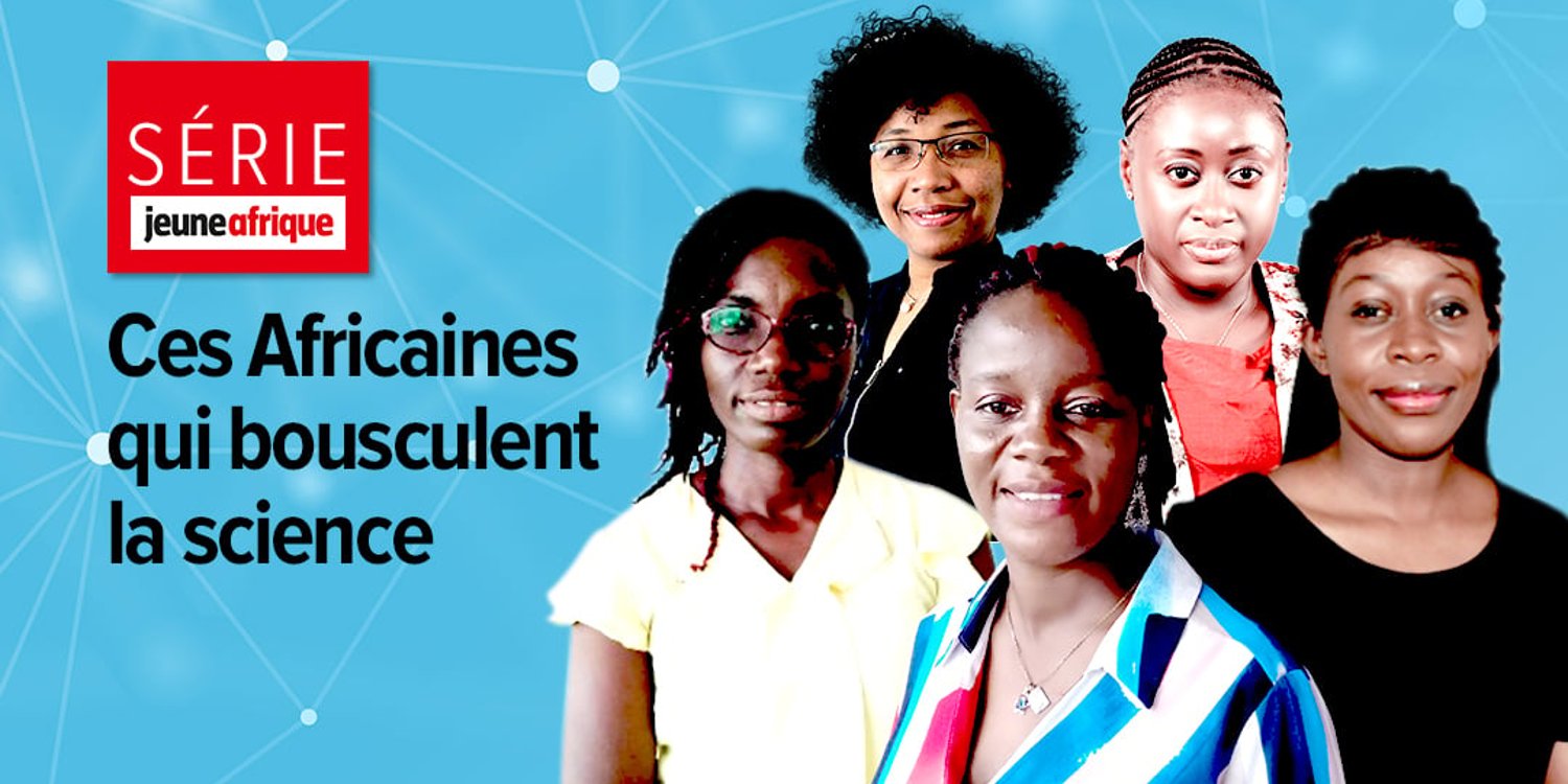 « Ces Africaines qui bousculent la science » : Agnès Ntouba, Zara Randriamanakoto, Faouziath Sanoussi, Dominique Voumbo Matoumona et Nadège Taty. © Photomontage : Jeune Afrique