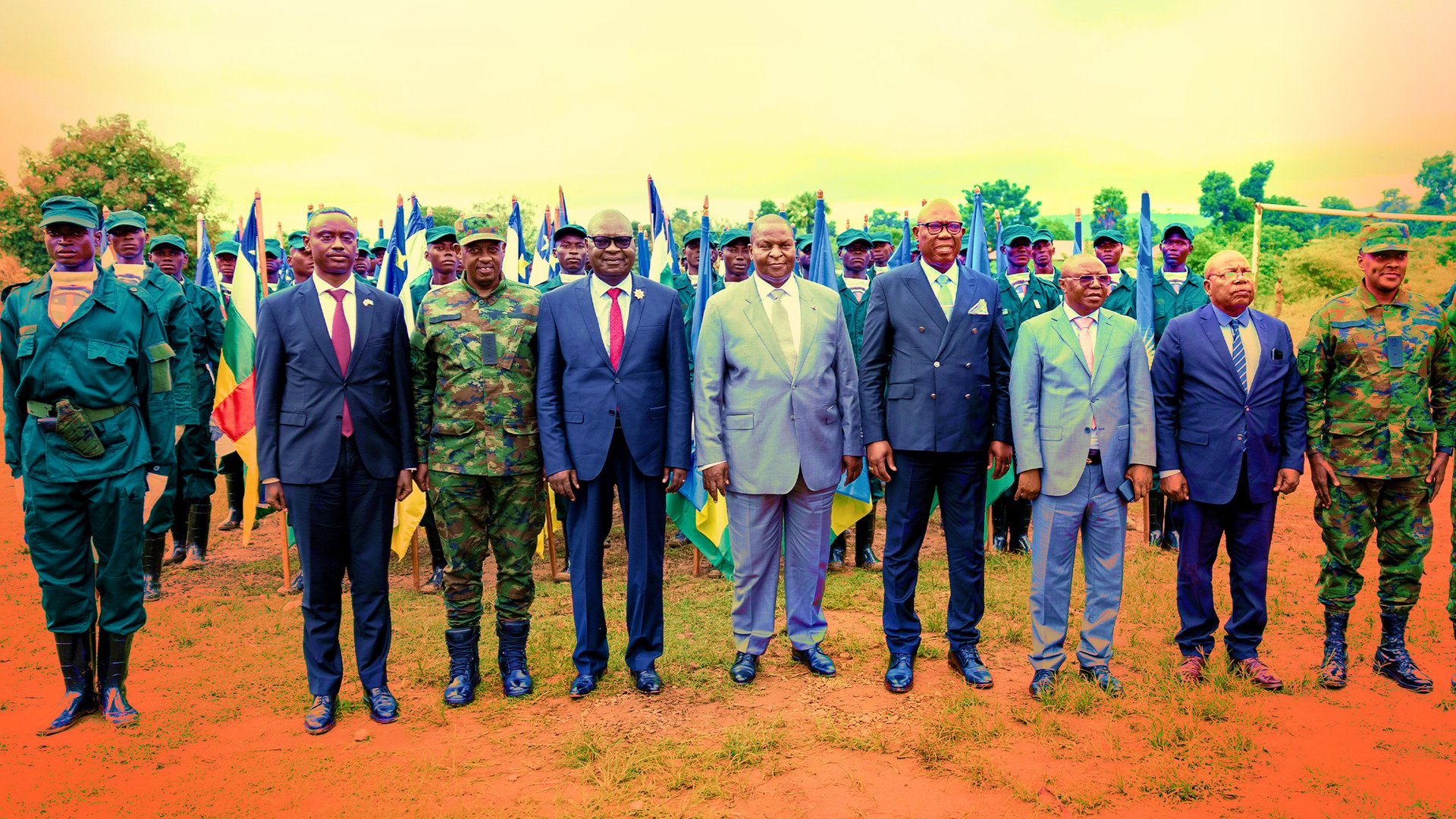Cérémonie de présentation des effectifs centrafricains formés par l’armée rwandaise, à Bangui, en novembre 2023. © Rwanda Defence Force