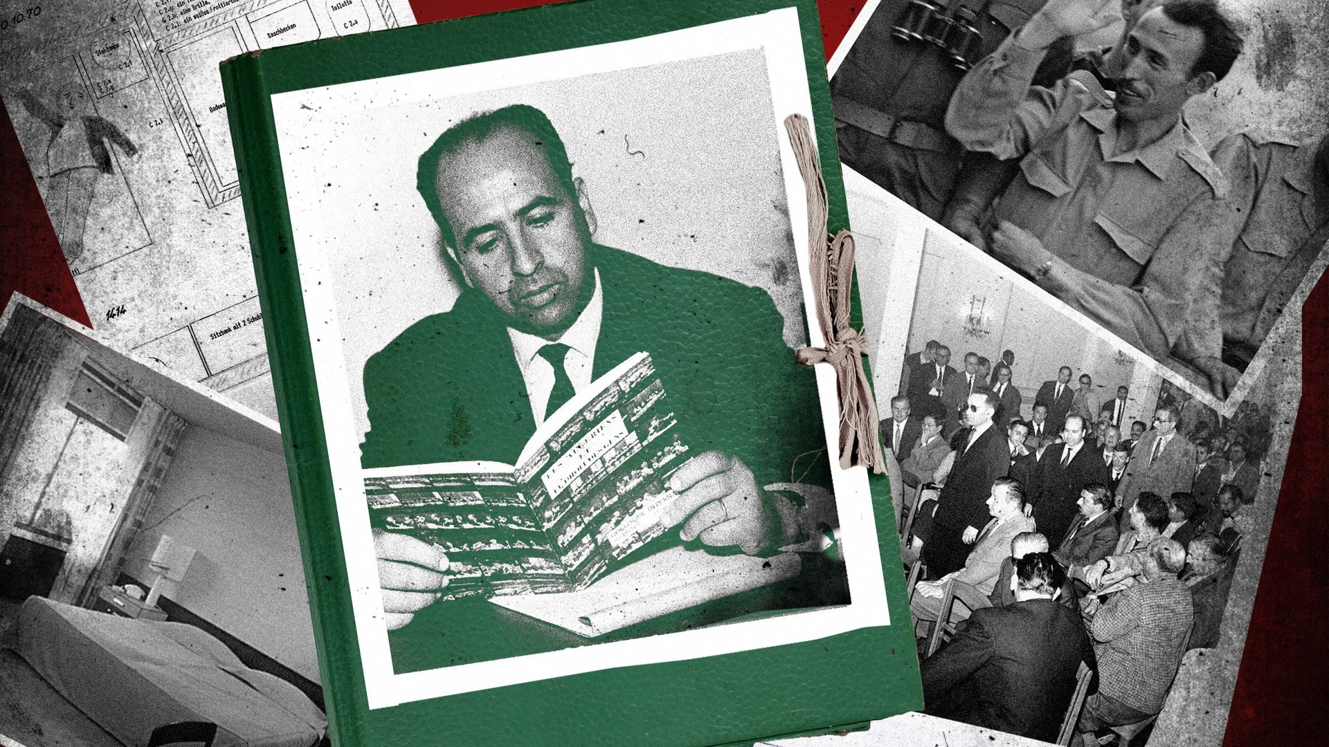 Cinquante-quatre ans plus tard, la mort de Krim Belkacem, l’un des signataires des accords d’Évian et fondateur, en 1967, d’un parti d’opposition clandestin, le Mouvement démocratique pour le renouveau algérien (MDRA), est encore entourée d’un halo de mystère. © MONTAGE JA :  Studio KAHIA/Archives JA ; Doc Hessenschau via Youtube ; FERNAND PARIZOT/AFP