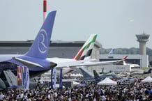 Au Salon international de l’aéronautique et de l’espace (SIAE), au Bourget, en France, le 20 juin 2025. © Thomas SAMSON / AFP
