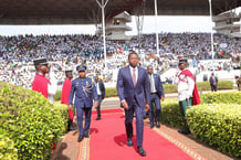 Faure Essozimna Gnassingbé, le 3 mai 2025 à Lomé, lors de la cérémonie organisée pour sa prestation de serment en tant que président du Conseil. © @FEGnassingbe