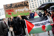 Manifestation en soutien à la Palestine à Rennes. © Hans Lucas via AFP