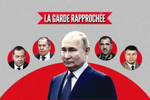 La garde rapprochée de Vladimir Poutine. © Montage de Jeune Afrique