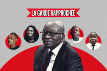 La garde rapprochée de l’ancien président sud-africain Jacob Zuma. © Montage JA