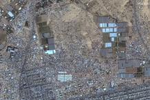 Vue aérienne du nord-ouest de Rafah, le 4 mai 2024. Satellite image ©2024 Maxar Technologies / AFP.