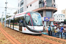 Le train urbain mauricien a été inauguré en 2019. © DR