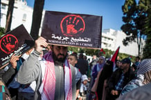 Manifestation nationale en soutien au peuple palestinien, à Rabat, au Maroc, le 10 décembre 2023. © Milla Morisson / Hans Lucas.