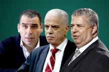 De gauche à droite, les trois anciens présidents de la FAF, Kherredine Zetchi, Djahid Zefizef et Charaf-Eddine Amara. Montage JA © DR – Nurhoto via AFP